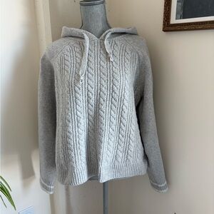 cupcakes & cashmere Light Gray Cable Knit Sweater